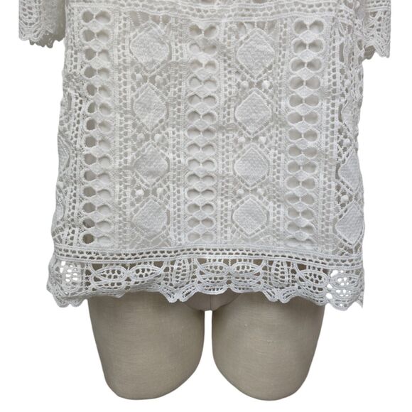 NWT Sunday In Brooklyn Anthropologie Off The Shoulder Lace Eyelet Top Size Small - Picture 8 of 11